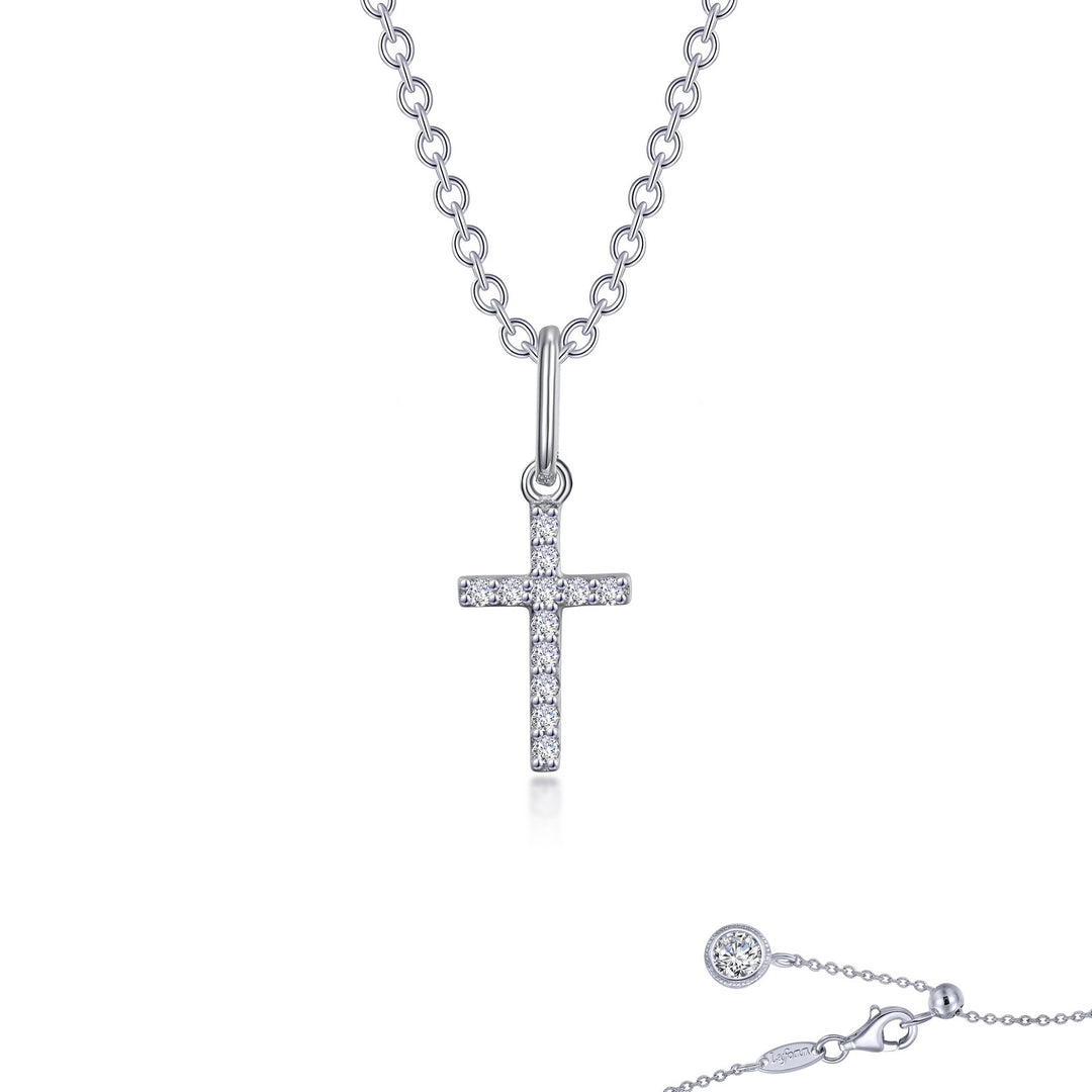 .40 ctw Mini Cross Necklace by Lafonn - West Orange Jewelers
