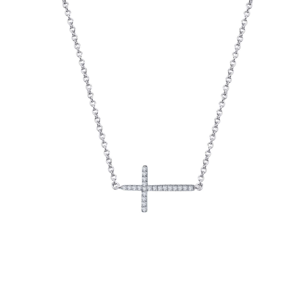 Sideways Cross Necklace by Lafonn - West Orange Jewelers
