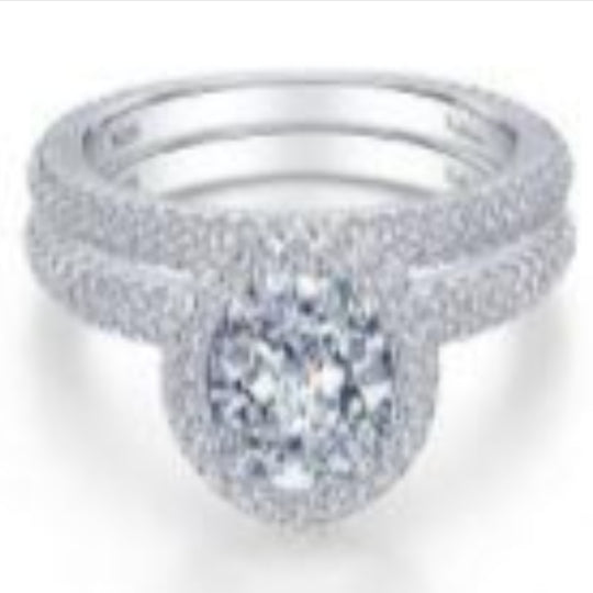 Oval Pave Engagement Ring by Lafonn - West Orange Jewelers